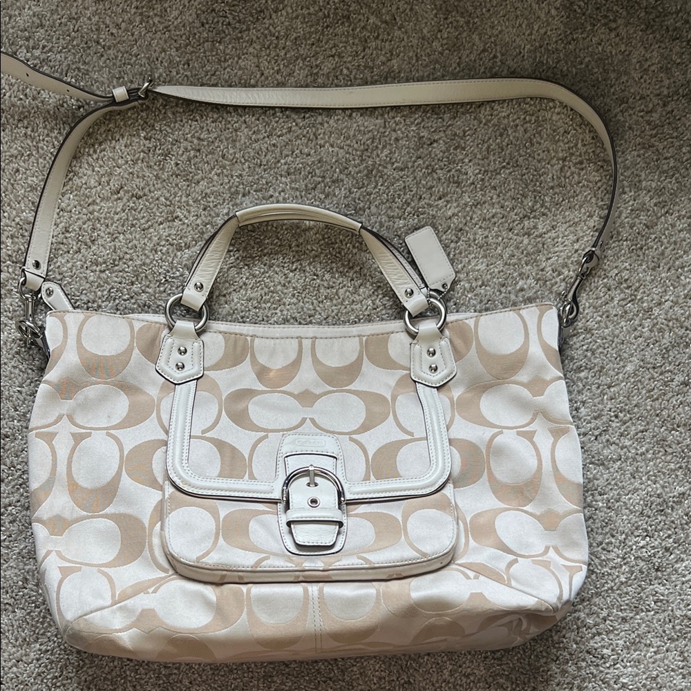 Coach Signature Izzy Canvas Satchel Crossbody Bag